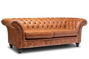 Premium Vintage Leather Chesterfield Loveseat 2 Seater Tufted <b>Sofa</b> for Living Room Wholesale - Product Image 4