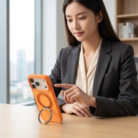MOQ20 360 Rotating Stand Magnetic Phone case Grosir Casing Pelindung Ramah Kulit Tersedia untuk iPhone 18 17 16 15 14 Pro Max