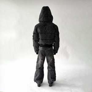 HL Wholesale <span class=keywords><strong>Pantalon</strong></span> en jean pour homme personnalisé, amovible, incrusté de <span class=keywords><strong>strass</strong></span>, déchiré, style cargo avec poches et <span class=keywords><strong>strass</strong></span> - Product Image 4