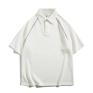 Camiseta de Manga Corta con Solapa para Hombre, Personalizada con Logotipo, 250 g/m², con Franja Reflectante, Estilo Urbano, Hip-Hop - Product Image 6