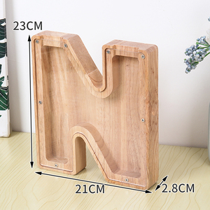 Cajas de Ahorro de Madera con Letras del Alfabeto, Cajas de Ahorro de Madera Grandes con Letras Acrílicas para Niños, Venta al por Mayor - Product Image 6