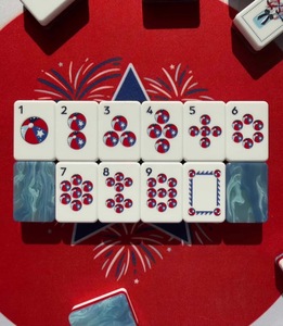 Jeu de Mahjong <span class=keywords><strong>Mac</strong></span> Miller en stock – Collection Rouge, Blanc et Bleu – Jeu de tuiles moderne et portable en acrylique - Product Image 3