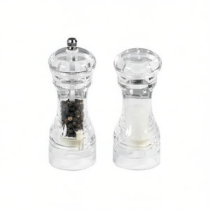 ชุดเครื่องบดพริกไทยและเกลือ 2 ชิ้น ทำจากแก้วใสพร้อมฝาโลหะ สำหรับใช้ในครัว - Product Image 2