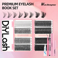 Kit de cils individuels Kiusatig, 580 pièces, colle et dissolvant, courbure D, 60D/80D/100D, faux cils naturels, 10-16 mm, sans cruauté