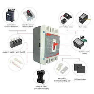 Elektrische Onderbreker 3Pole 4Pole 100a 225a 250a 400a 600a 800a 1000a 1250a 3P 4P Gegoten Behuizing Stroomonderbreker S Serie Tmax Mccb