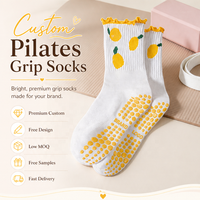 Chaussettes de Pilates élastiques et respirantes, chaussettes de yoga antidérapantes personnalisées, chaussettes confortables en gros pour l'entraînement en groupe au studio