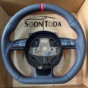 Volant sport en cuir noir de haute qualité pour <span class=keywords><strong>Audi</strong></span> Q8 Q5 S4 S3 8V <span class=keywords><strong>2016</strong></span> A3 8P RS5 B9 S6 C7 A6 C8 RS7 A4 B8.5 TT <span class=keywords><strong>Sline</strong></span> - Product Image 1