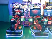 Simulateur de course de moto professionnel pour 2 joueurs, machine de jeu d'arcade à monnayeur pour centres de divertissement et parcs d'attractions