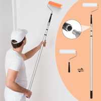 Perche d'extension en aluminium antirouille avec mini-rodinette pour peinture artistique, graffiti et kit de rouleaux de peinture domestique