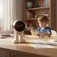 Robot Intelligent RUX - Assistant IA à Commande Vocale avec Écran Expressif, Compagnon de Bureau Mobile, Cadeau Technologique