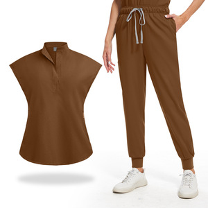 Vente en gros de polyester spandex grande taille gommages de médecin logo personnalisé jogging à la mode soins infirmiers infirmiers doux médicaux gommages d'infirmière ensembles d'uniformes - Product Image 4