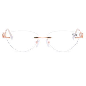Gafas <span class=keywords><strong>de</strong></span> lectura bifocales dioptrías <span class=keywords><strong>de</strong></span> visión cercana/lejana ajustables (1,0-4,0) Anti azul claro rosa/rojo marco transparente lente para mujer - Product Image 2