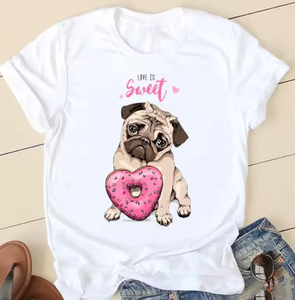 Camisetas Sweet Love <span class=keywords><strong>Pug</strong></span> <span class=keywords><strong>para</strong></span> mujer - Product Image 5
