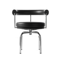 Fauteuil inclinable pivotant de style minimaliste moderne, personnalisable, en cuir et avec un cadre en acier inoxydable, pour la chambre à coucher et le salon