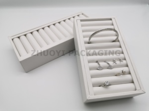 Présentoir en cuir pour bijoux, plateau à bagues, bijoux, 1 pièce, de haute qualité - Product Image 2