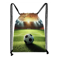 Sac à dos pliable en nylon et polyester imperméable, sac cadeau à cordon pour les fans de football et de la Coupe du Monde, idéal pour les équipes sportives