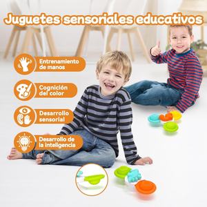 Jouets sensoriels de bain ECHOCUBE à <span class=keywords><strong>ventouse</strong></span> pivotante, 3 pièces, design de dessin animé, jouets de voyage en silicone pivotants pour tout-petits de 2 à 4 ans - Product Image 5
