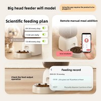 Distributeur automatique de nourriture pour animaux de compagnie 3L et fontaine à eau 2L avec distribution de portions programmée, bol en acier inoxydable et eau en circulation