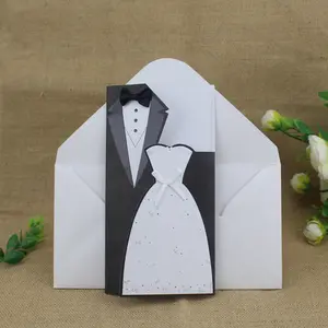 Tarjeta de invitación de boda de novio y novia real de los últimos diseños