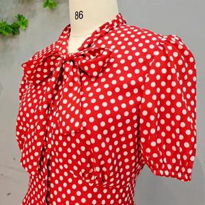 Patrón personalizado lunares impresión tela de gasa <span class=keywords><strong>por</strong></span> metros punto impreso moda tela de gasa para el vestido - Product Image 3