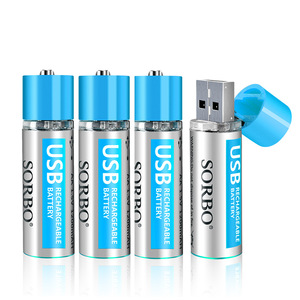 SORBO <b>AA</b> USB Rechargeable <b>Battery</b> 1.5V 2200mAh 4-Pack <b>Lithium</b> Ion For Camera Video Recorder - Product Image 1