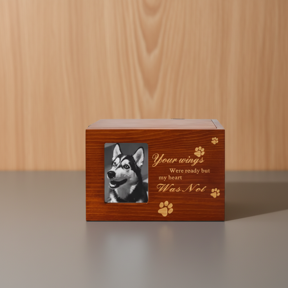 Custom Modern MDF Dog Cat Urn - Handmade Pet Cremation Coffin Funeral Memorial Supply