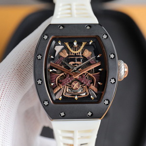 Montre de luxe pour homme, style samouraï japonais, tourbillon en carbone, squelette mécanique, design artistique - Product Image 1
