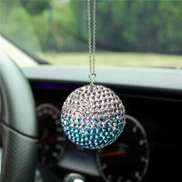 Nouvelle mode Bling Bling acier inoxydable strass voiture Auto rétroviseur suspendu décoration boule