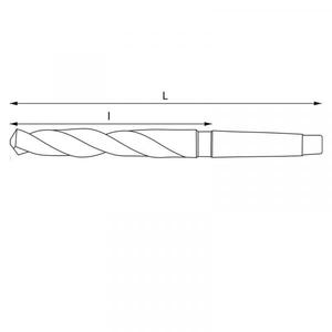 FERVI - ST2A20 Foret hélicoïdal à queue conique Morse, finition noire HSS R = 650 N/mm² DIN 345/N - EAN 8012667126582 FORETS - Product Image 2