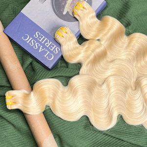 ผมต่อแบบ Double Drawn สีบลอนด์ 613 แบบ Body Wave แท้ 100% ผมบราซิลแบบไม่ผ่านกระบวนการ 613 ผมมนุษย์แท้ - Product Image 6