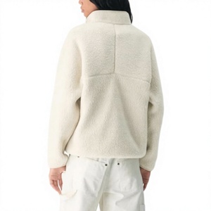 Womens Breathable 100% Polyester <b>Fleece</b> Pullover Fuzzy Sherpa Jacket Mock Neck Sweatshirt 280 GSM Thick Fall Winter Cold - Product Image 3