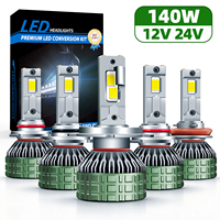 Phare LED Cabnus 140W 6500K Blanc CSP4070 avec Driver Externe Double Tube en Cuivre pour Auto 12V 24V Usine H1 H7 H11 HIR2 9012