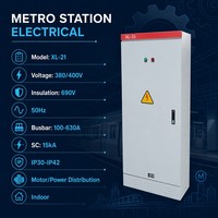 Armoire électrique intérieure personnalisée XL-21 400V 15kA triphasée 4 fils, thermolaquée pour panneau de commande de machines de convoyage