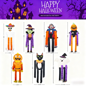 Decoraciones de Halloween, Juego de Adornos Colgantes de Papel Plegable con Calaveras Piratas y Vampiros para Decoración de Fiestas de Halloween - Product Image 2