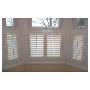 Volets de fenêtre en bois de plantation pour décoration intérieure sur mesure, fenêtre en <span class=keywords><strong>baie</strong></span> - Product Image 4