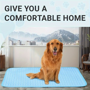Tapis rafraîchissant pour animaux de compagnie OEM, auto-refroidissant, en soie glacée, respirant, durable, lavable, léger et portable pour l'été - Product Image 3