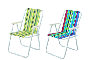 Chaise pliante d'extérieur Chaise en tissu Oxford Chaise <span class=keywords><strong>de</strong></span> camping portable Tabouret à ressort rayé - Product Image 4