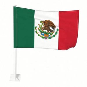 Drapeau de voiture mexicain 100 % polyester, impression couleur intégrale 12x18 pouces, haute qualité, pas cher, pour extérieur - Product Image 3