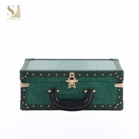 Sacs de voyage en cuir artificiel grain de crocodile 13 pouces personnalisés de luxe unisexe ensemble de bagages rigides en MDF de haute qualité PC métallisé Carry