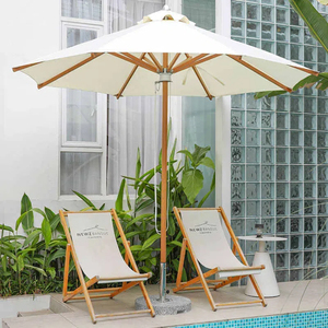 Tassel-edge <b>Garden</b> Courtyard Umbrella, Rotatable Beach Villa Swimming <b>Pool</b> Terrace Sunshade Umbrella - Product Image 4