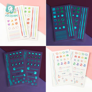 Pegatina de <span class=keywords><strong>tatuaje</strong></span> luminoso azul, Mini <span class=keywords><strong>Luna</strong></span> <span class=keywords><strong>pequeña</strong></span> mixta brillante en la oscuridad, <span class=keywords><strong>tatuaje</strong></span> temporal impermeable - Product Image 4