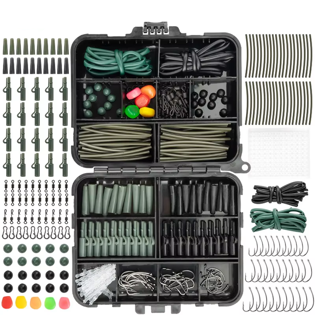 Shark-Hunting 277-Piece European Carp Rig Setup Bottom-Fishing Big Catches Featuring Float Sea Rod Wild-Water Angling Plastic