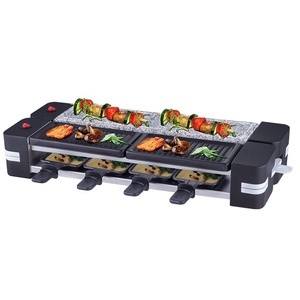 Grill <span class=keywords><strong>Raclette</strong></span> Portable <span class=keywords><strong>Pliable</strong></span> 1200W Surface Antiadhésive PFA Sans Fumée Contrôle de la Température Détachable Utilisation Ménagère pour 8 Personnes - Product Image 3