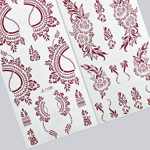 Tatuaggi Temporanei all'Henné Stile Palazzo, Adesivi con Motivi a Vite Bianchi e Marroni, Impermeabili, per Mani e Corpo - Product Image 5