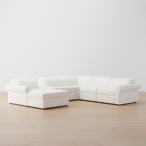 Ensemble modulaire de canapé sectionnel 6 pièces, inclinable et avec rangement, style italien, ultra confortable, avec accoudoirs carrés et revêtement en tissu nuage - Product Image 3