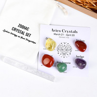 Pierres de cristal de quartz clair, douze constellations, forme irrégulière naturelle, ensemble de pierres gravées pour cadeaux de Noël