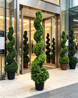 Arbre artificiel en buis en spirale en pot, faux cyprès torsadé, pour la décoration de l'aménagement paysager des hôtels, centres commerciaux, villas et jardins (vente en gros)