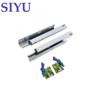 Fabrication <span class=keywords><strong>de</strong></span> meubles, quincaillerie d'armoire, <span class=keywords><strong>rail</strong></span> <span class=keywords><strong>de</strong></span> guidage <span class=keywords><strong>de</strong></span> tiroir coulissant caché à extension simple suspendue sous poussée ouverte - Product Image 5