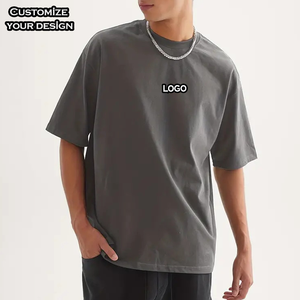 High Quality 100% Cotton Customized Blank Men's T-shirts Heavyweight Oversized T-shirt Printing Custom Short Sleeve T-Shirt - Product Image 1