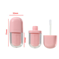 Tube de brillant à lèvres ovale rose de 3 ml avec emballage, flacon de brillant à lèvres blanc effet crème glacée, mini contenant d'emballage pour huile à lèvres DIY